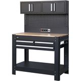 Werkbank - Met 3 Laden - Achterwand en Stekkerdoos - Draagvermogen 70 kg