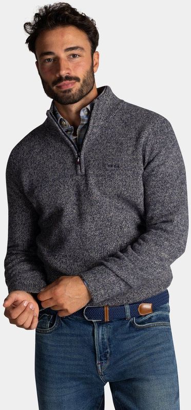 NZA - Blauwe - Wollen Half Zip Trui
