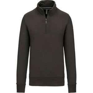 Sweatshirt Heren S Kariban 1/4-ritskraag Lange mouw Dark Grey 80% Katoen, 20% Polyester