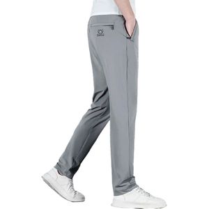 Casual Stretchpants Heren Broek - Dunne Zijde Stof - Zacht - Slim Fit - Grijs