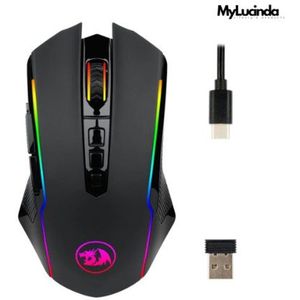 Mylucinda® Gaming Muis – Draadloos En Bedraad – RGB Verlichting – 8000 DPI Met Snelvuurknoppen – 2.4G Technologie – Zwart