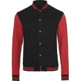 Build your Brand - Sweat College Jacket - Zwart/Rood - Jacks
