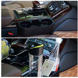 5-in-1 auto bekerhouder voor drankjes, sleutels, pennen en telefoons - Zwart - Lengte 20.5 cm