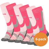 Xtreme Skisokken - 6 paar unisex skikousen kniehoogte - Multi Pink - Maat 35/38