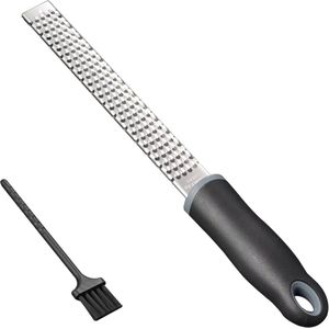 Premium Rasp zester - Handrasp lang- Fijn - Kaasrasp - Mircroplane - Fruitrasp - Wortelrasp - Gemberrasp | Roestvrij staal - Zwart - 0.2cm