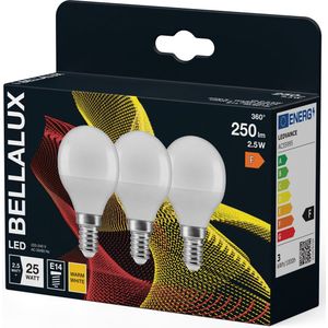 BELLALUX LED lamp, E14 lampvoet, Warm wit (27-K), mat, druppelvorm, vervanger voor conventionele 25W gloeilamp, set à 2 stuks