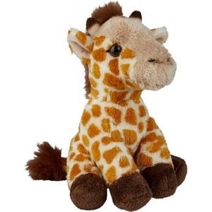 Pluche gevlekte giraffe knuffel 15 cm - Giraffen safaridieren knuffels - Speelgoed knuffeldieren/knuffelbeest