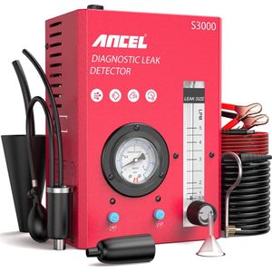 Ancel - S3000 - Lekdetectie - Lekdetectie kleurstof - Rooklekdetector - 12V - 12 PSI - Ingebouwde luchtpomp - Cartersysteemtest - Inlaatsysteemtest - Turbosysteemtest - EVAP-systeemtest