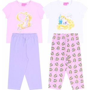 2 x pink-violettes zweiteiliges Pyjama Schlafanzug für Mädchen Rapunzel DISNEY PRINCESS Baumwolle
