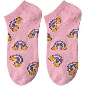 Clayre & Eef Grappige Sokken one size Roze Polyester Regenboog