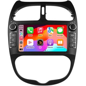 VCTparts® CarPlay & Android Auto 7 Inch Radio voor Peugeot 206, 206CC, 206SW (2000–2008) – 2DIN Multimedia Scherm met GPS Navigatie – Inbouwen / Inbouwservice / Installatie