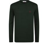 Felix Hardy - Classic Crew Neck Knit Sweater - Groen - Heren Trui - 100% Katoen