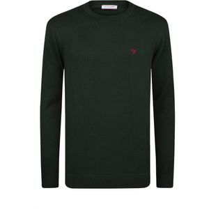 Felix Hardy - Classic Crew Neck Knit Sweater - Groen - Heren Trui - 100% Katoen