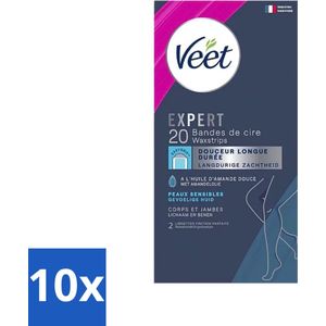 Veet Expertn - Ontharingsstrips - Lichaam & benen - Normale huid - 20 Strips - Bulkverpakking - 10 stuks