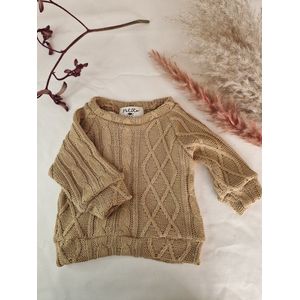 Alva Caramel babytrui - moderne oversized stijl | Truitjes & Vestjes | PETITE EvelinaApparel