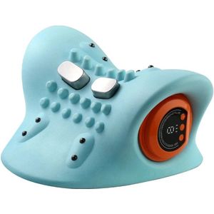 Gran Vida® – EMS Nekmassagekussen – Warmtecompressie – 6 Intensiteitsniveaus – Draadloos & Oplaadbaar – Met Afstandsbediening – Blauwgroen