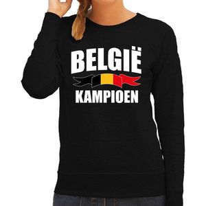 Belgie kampioen supporter sweater zwart EK/ WK voor dames - EK/ WK trui / outfit S