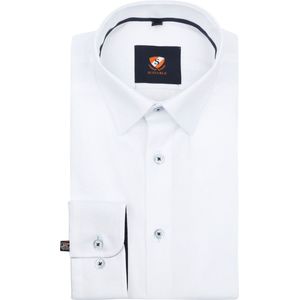 Suitable - Overhemd 261-1 Wit - Heren - Maat 43 - Slim-fit