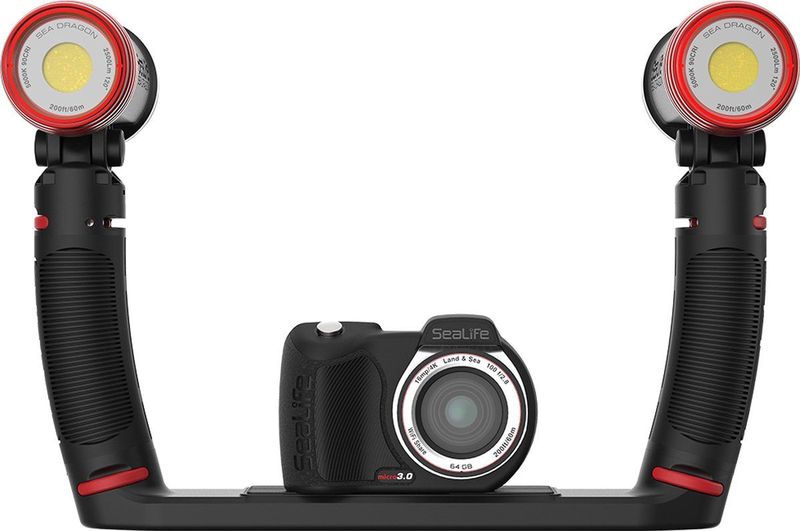 Sealife - Micro 3.0 PRO Duo - Onderwatercamera Set - Rood - Zwart - 5000 lumen