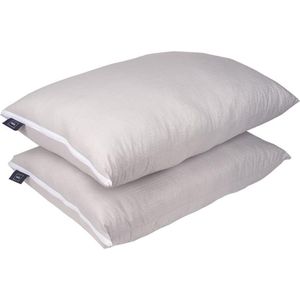 Slaapkussen, set van 2, luxe zacht koelkussen, ademende polyester kogel-microvezelvulling, machinewasbaar, in hoogte verstelbaar slaapkussen, 40 x 80 cm, lichtgrijs