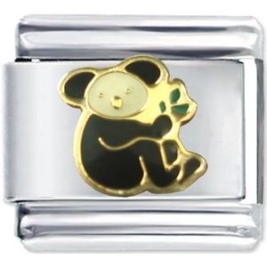 Schakel Bedel - Panda Beer - 9mm- Geschikt voor Nomination armband