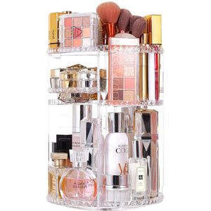 Ibenzoa® Stijlvolle 360 Graden Draaiende Make-up Organizer met Verstelbare Lagen voor Badkamer en Slaapkameropslag