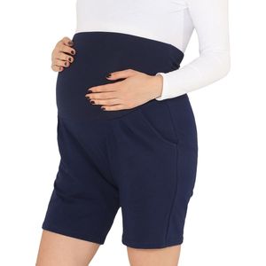 Be Mammy Zwangerschaps Panty Short - Zwangerschapskleding - Katoen - BE-BE20-234-SO - Marineblauw - M