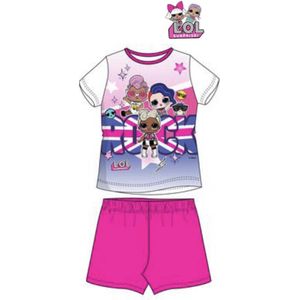 LOL Surprise pyjama - wit - fushia - maat 110 / 5 jaar