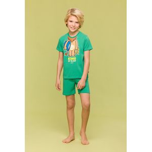 Pyjama Jongens Woody Short King Of Sleep - Groen