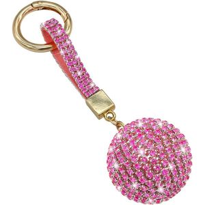 Autosleutelhanger met kristallen - bling bling strass hanger voor meisjes (roze) .