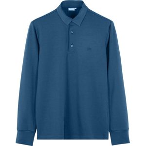 Vercate - Strijkvrij Poloshirt - Royal Blue - Lange Mouwen