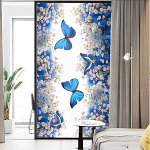 Raamfolie vlinders - blauw - zelfklevend - 60 x 120 cm