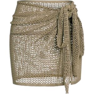Gebreide Mesh mini rok - Cover-up - Strand - Zomer - Feest - Modieus - Polyester - Maat L/XL