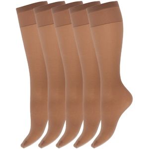 Zijdeglans pantykousen | 15 Denier | Merk: Marianne | Maat: One Size | Kleur: Muscat | 5 Paar