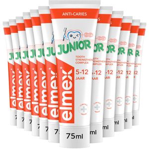 Elmex Tandpasta – Junior 5-12 jaar - 75ml - 12Stuks - Voordeelverpakking