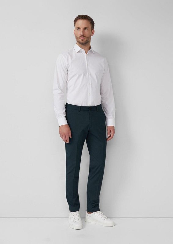 Pantalon - Slim-fit - Stretch Keperstof - Verfijnd - Middelhoge Taille