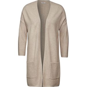 CECIL Long Structure Cardigan Dames Vest - boulder beige melange - Maat S
