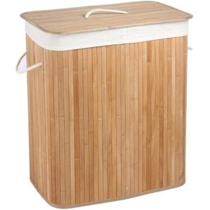 Wasmand 2 vakken - 100 L - 52,5x33,5x63 cm - bamboe