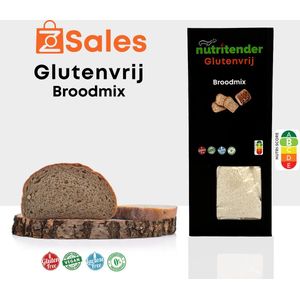 Nutritender Glutenvrije, Lactosevrije en Veganistische Broodmix - 400 Gram - Glutenvrije Producten - Perfecte Mix van Smaak en Gezondheid - Guilt-Free en Ideaal voor Glutengevoeligheid