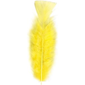 50x Gele veren/sierveertjes decoratie/hobbymateriaal 17 cm - Sierveren - Veertjes - Hobby materiaal om mee te knutselen