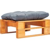 The Living Store Pallet Hocker - Tuinmeubel - 60 x 60 x 35 cm - Grijs - Geïmpregneerd grenenhout