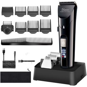 Hatteker Professionele Tondeuse Set voor Heren – Baardtrimmer, Precisietrimmer, Haartrimmer & Langhaartrimmer – 4-in-1 – Oplaadbaar & Netstroom – Waterdicht