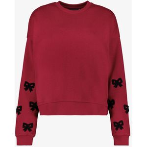 TwoDay dames sweater met strikjes bordeauxrood - Maat S