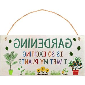 Decoratief Houten Bord voor Tuinbloemen - Rechthoekig - Creatief en Geschikt als Tuingeschenk