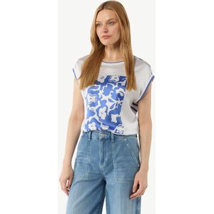 comma casual identity Shirt  blauw / wit