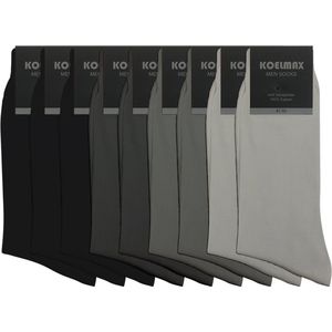 grijs mix - Normale Heren sokken Naadloos 100% katoen - 9 paar - Maat 47-50