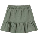 Fluwelen Rok - Groen - Meisjesrok - Kersen- of Stippenprint - Elastische Taille