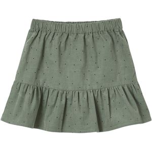 Fluwelen Rok - Groen - Meisjesrok - Kersen- of Stippenprint - Elastische Taille