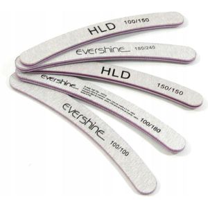 5x professionele nagelvijlen banaan - diverse korrelgroottes