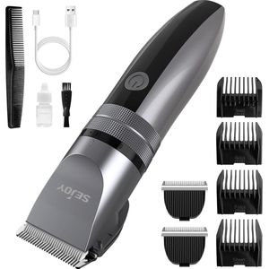 Eszenzics™ Professionele Tondeuse - Kapper - Trimmer Mannen - Snel Oplaadbaar - Hoog vermogen - 5 standen - RVS messen - 4 Opzetstukken -Hoofdhaar - Baard